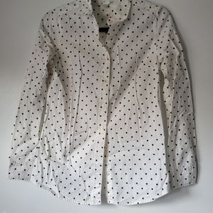 Button Down Poka Dot Black and White